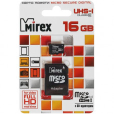 Карта памяти Mirex microSDHC 16 ГБ [13613-ADSUHS16]