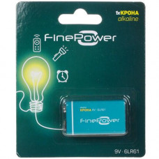 Батарейка щелочная FinePower Крона