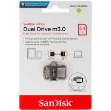 Память OTG USB Flash 64 ГБ SanDisk Ultra Dual m3.0 [SDDD3-064G-G46]