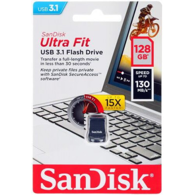 Память USB Flash 128 ГБ SanDisk Ultra Fit [SDCZ430-128G-G46], BT-1236138