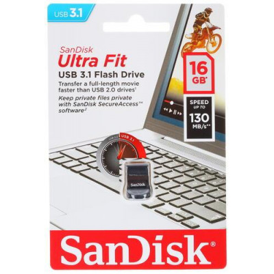 Память USB Flash 16 ГБ SanDisk Ultra Fit [SDCZ430-016G-G46], BT-1240240