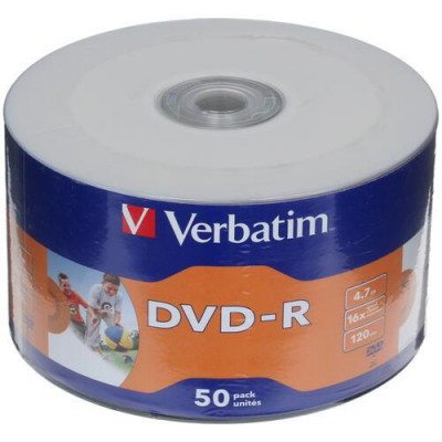 DVD-диск Verbatim DVD-R, 4.7 ГБ, Shrink Wrap, 16x, 50 шт, BT-1610011