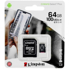 Карта памяти Kingston Canvas Select Plus microSDXC 64 ГБ [SDCS2/64GB]