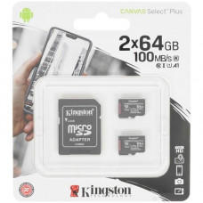 Карта памяти Kingston Canvas Select Plus microSDXC 64 ГБ [SDCS2/64GB-2P1A]