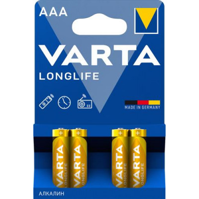 Батарейка щелочная Varta LongLife 04103101414, BT-4743345