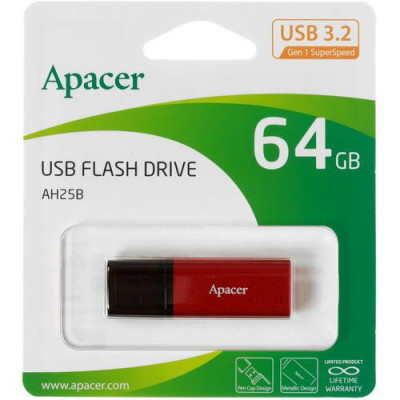Память USB Flash 64 ГБ Apacer AH25B [AP64GAH25BR-1], BT-4757372