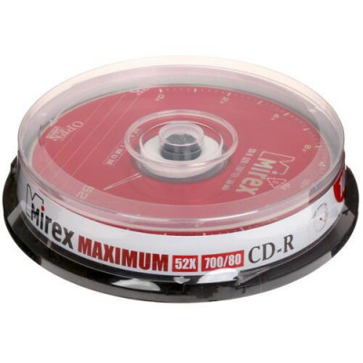 CD-диск Mirex CD-R, 0.7 ГБ, Cake Box, 52x, 10 шт, BT-4804154