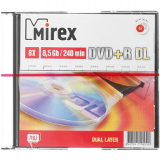 DVD-диск Mirex DVD+R, 8.5 ГБ, Slim Case, 8x, 1 шт