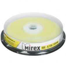 DVD-диск Mirex DVD-R, 4.7 ГБ, Cake Box, 16x, 10 шт
