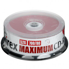 CD-диск Mirex CD-R, 0.7 ГБ, Cake Box, 52x, 25 шт