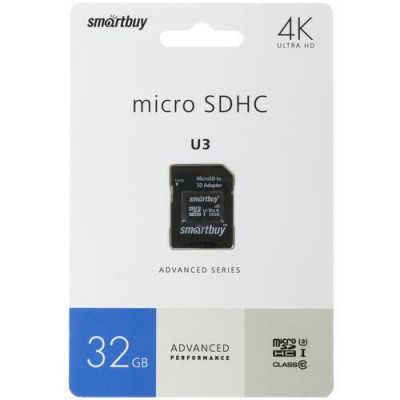 Карта памяти Smartbuy Advanced microSDHC 32 ГБ [SB32GBSDU1A-AD], BT-4817536