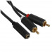 Кабель Ugreen RCA x2 - 3.5 mm jack черный, BT-5026958