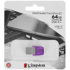 Память OTG USB Flash 64 ГБ Kingston DataTraveler MicroDuo 3C [DTDUO3CG3/64GB]