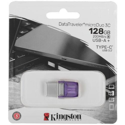 Память OTG USB Flash 128 ГБ Kingston DataTraveler MicroDuo 3C [DTDUO3CG3/128GB], BT-5062502