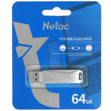 Память OTG USB Flash 64 ГБ Netac U782C [NT03U782C-064G-30PN]