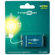 Батарейка щелочная FinePower Крона