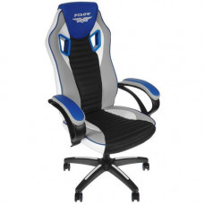 Кресло игровое TetChair Pilot белый, серый, синий