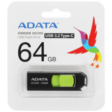 Память OTG USB Flash 64 ГБ ADATA UC300 [ACHO-UC300-64G-RBK/GN]