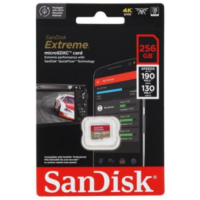 Карта памяти SanDisk Extreme microSDXC 256 ГБ [SDSQXAV-256G-GN6MN], BT-5408830