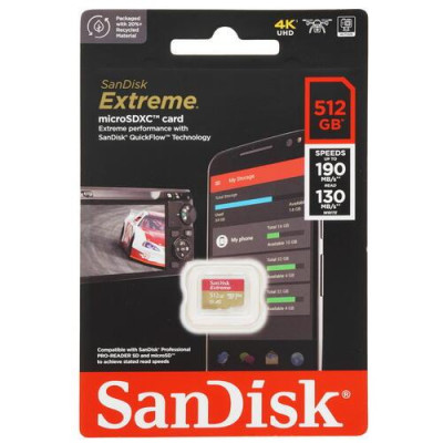 Карта памяти SanDisk Extreme microSDXC 512 ГБ [SDSQXAV-512G-GN6MN], BT-5408834