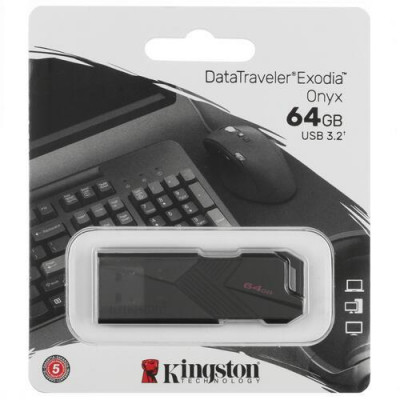 Память USB Flash 64 ГБ Kingston DataTraveler Exodia Onyx [DTXON/64GB], BT-5409036