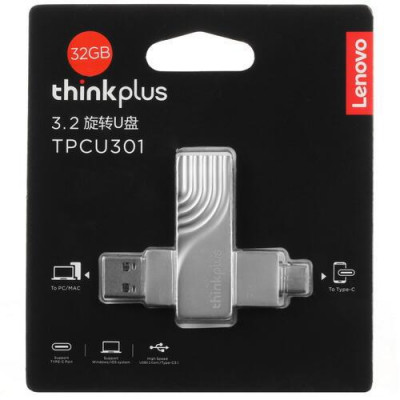 Память OTG USB Flash 32 ГБ Lenovo ThinkPlus Spin Drive [36005625], BT-5416005