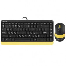 Клавиатура+мышь проводная A4Tech Fstyler F1110 желтый