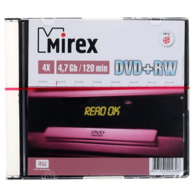 DVD-диск Mirex DVD+RW, 4.7 ГБ, Slim Case, 4x, 1 шт, BT-7948635