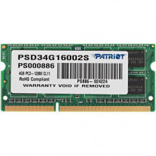 Оперативная память SODIMM Patriot Signature [PSD34G16002S] 4 ГБ
