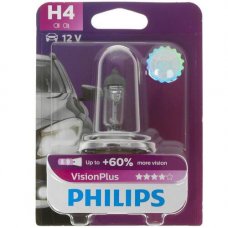 Галогеновая лампа Philips 12 В, H4, 55 Вт, VisionPlus 3200 K