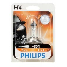 Галогеновая лампа Philips 12 В, H4, 55 Вт, Vision 3200 K