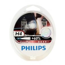 Галогеновая лампа Philips 12 В, H4, 60/55 Вт, VisionPlus 3250 K