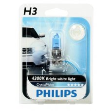 Галогеновая лампа Philips 12 В, H3, 55 Вт, CrystalVision 4300 K