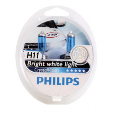 Галогеновая лампа Philips 12 В, H11, 55 Вт, CrystalVision 4300 K