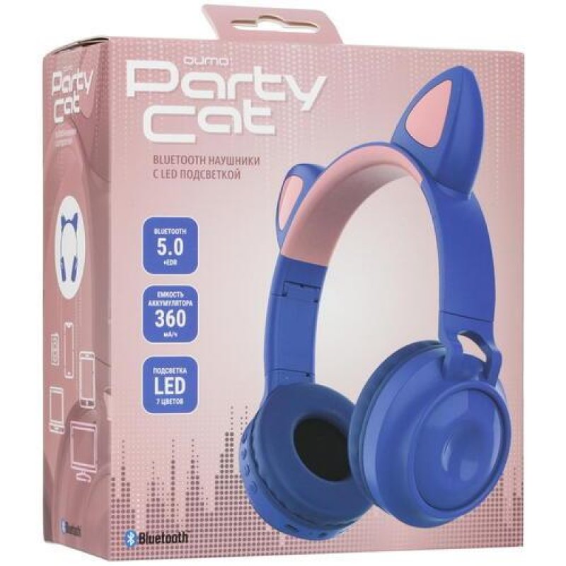 Qumo наушники bluetooth. Qumo Party Cat BT 0028. Наушники Qumo Party Cat. Bluetooth гарнитура Qumo Party Cat фиолетовый. Bluetooth-гарнитура Qumo Party Cat Mini бирюзовые.